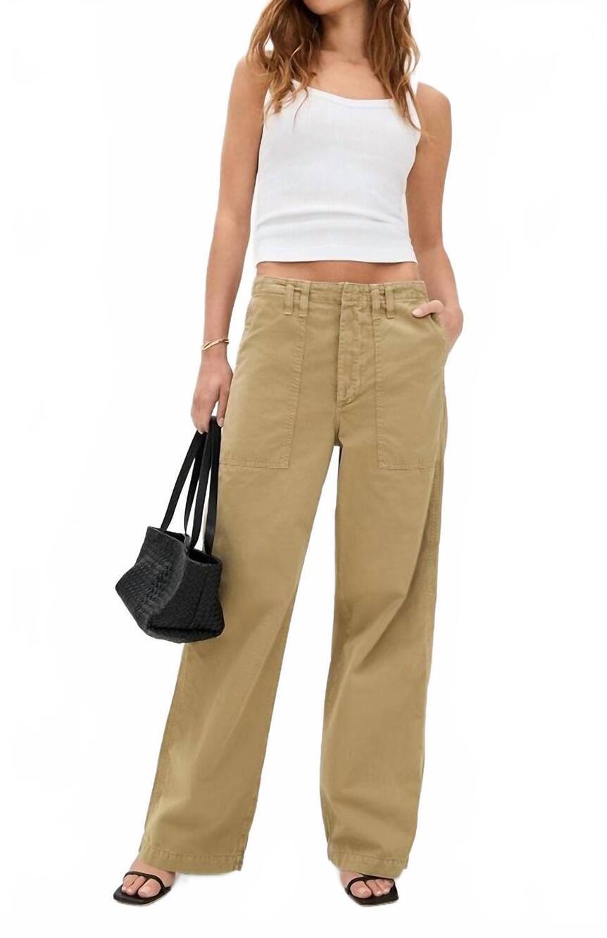 NEW AGOLDE yuna utility pants in crocodile